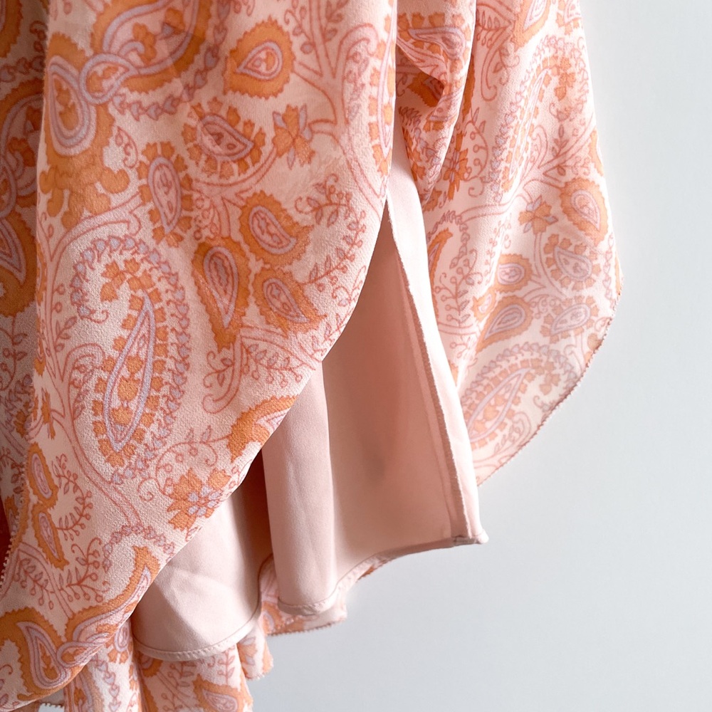Aritzia Peach Paisley Twirl Skirt - Picture 9 of 14